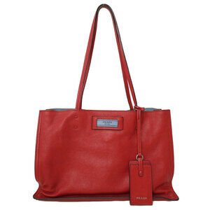 Prada Tessuto Nylon Studded Etiquette Flap bag Red